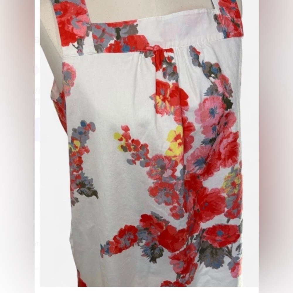Joules Midi Dress Wide Strap Summer Floral Cotton Linen Lined Women's 12 - Picture 8 of 10